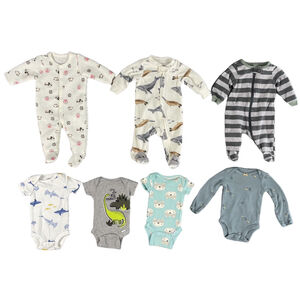 Lot of 7 Newborn Onesies - Wanderling, Carter’s, Gerber - Baby Boy/Neutral